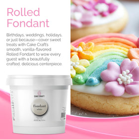 Cake Craft Rolled Fondant with vanilla flavor adds subtle sweetness to desserts