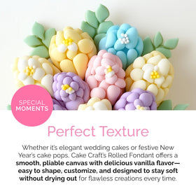 Cake Craft Rolled Fondant used to form sugar flowers and decorative accents