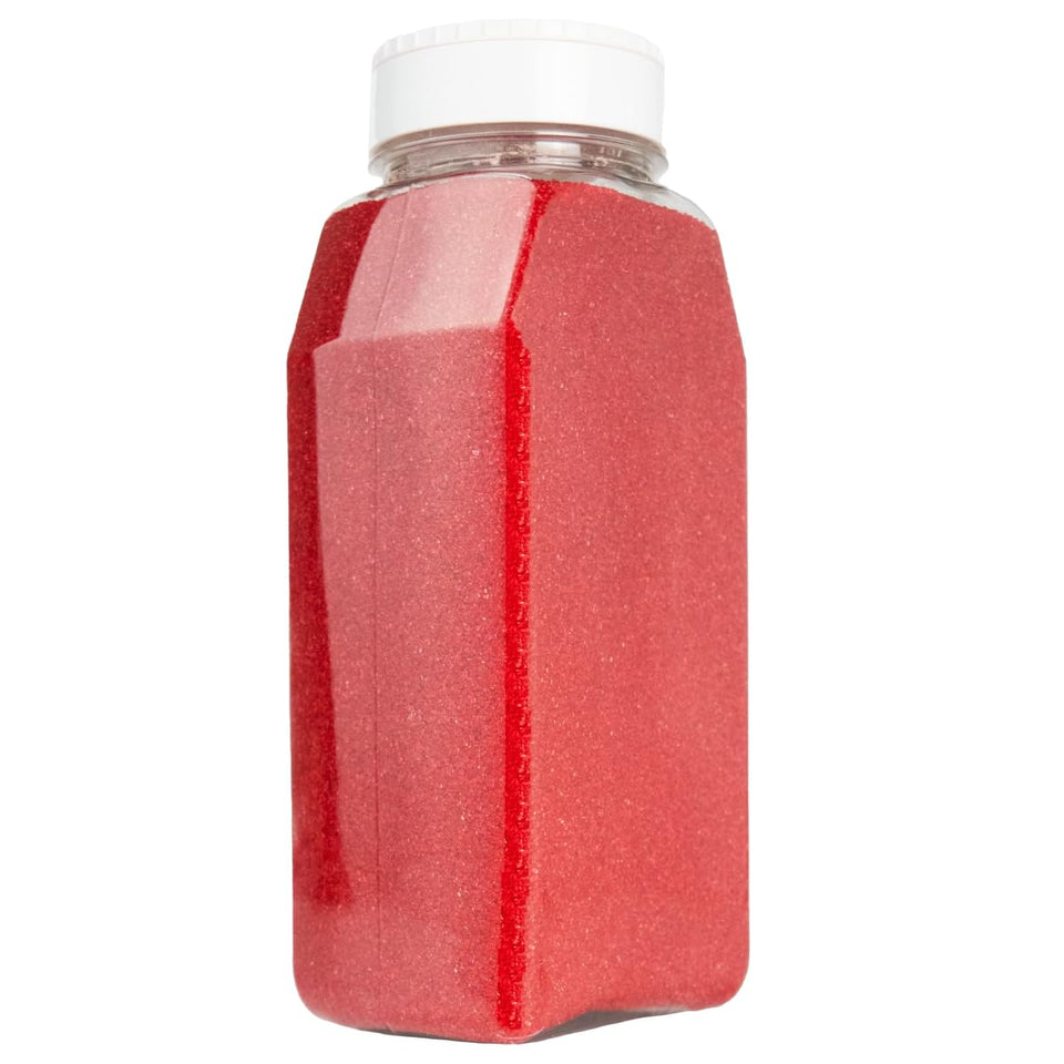 Cake Mate Bright Red sanding sugar pour lid for precise decorating.