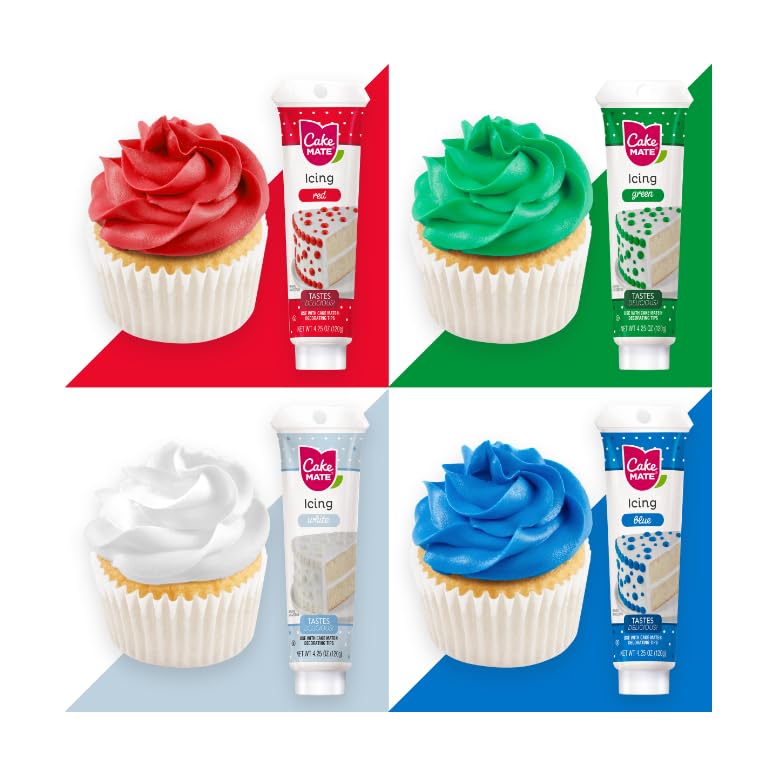 Cake Mate white icing tube delivers clean, classic details for cupcakes and cookies.