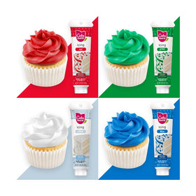 Cake Mate white icing tube delivers clean, classic details for cupcakes and cookies.
