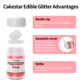 CAKESTAR edible glitter on cupcakes creates vibrant, party-ready treats.