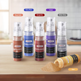 CAKESTAR edible glitter spray in rose gold with luxe shimmer for desserts.