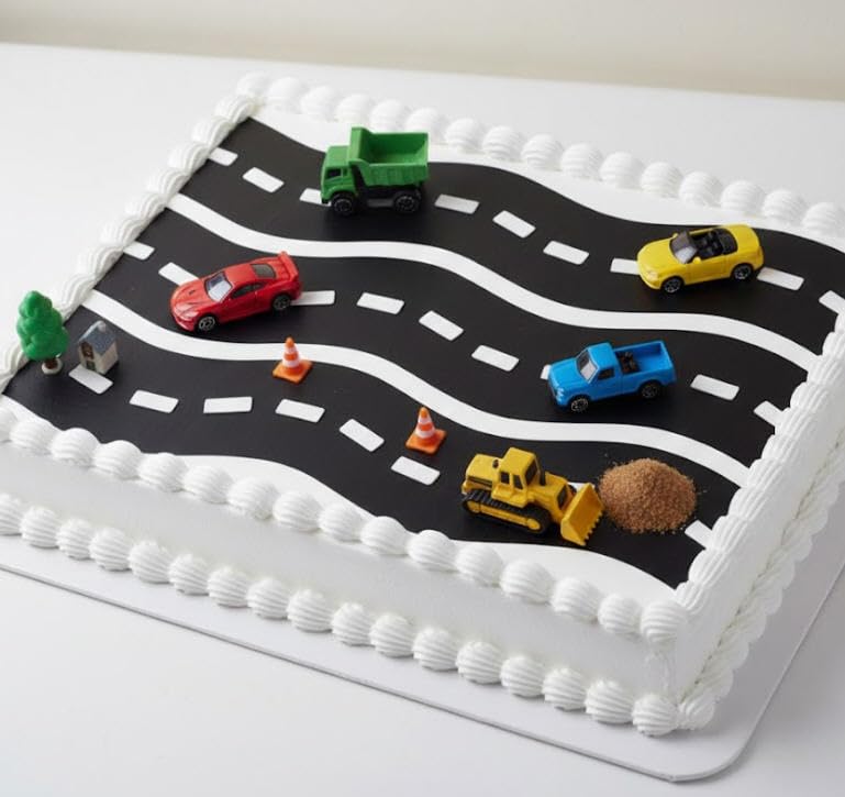 CakeSupplyShop cake border toppers race theme for vibrant celebrations.