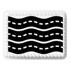 CakeSupplyShop edible border paper offers easy cut-out alignment.