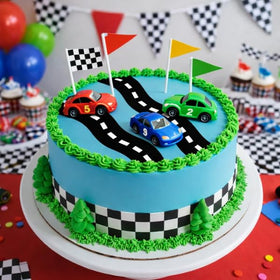 CakeSupplyShop scenic road border ideal for themed parties.