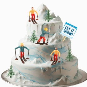 CakeSupplyShop Celebrations ski toppers set providing cohesive winter cake decoration