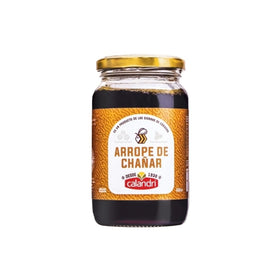 Calandri Arrope chañar bottle showing pure syrup for caramel-like breakfasts and desserts