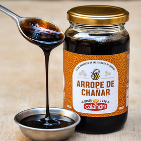 Calandri Arrope chañar jar as a versatile spread with yogurts and cheeses