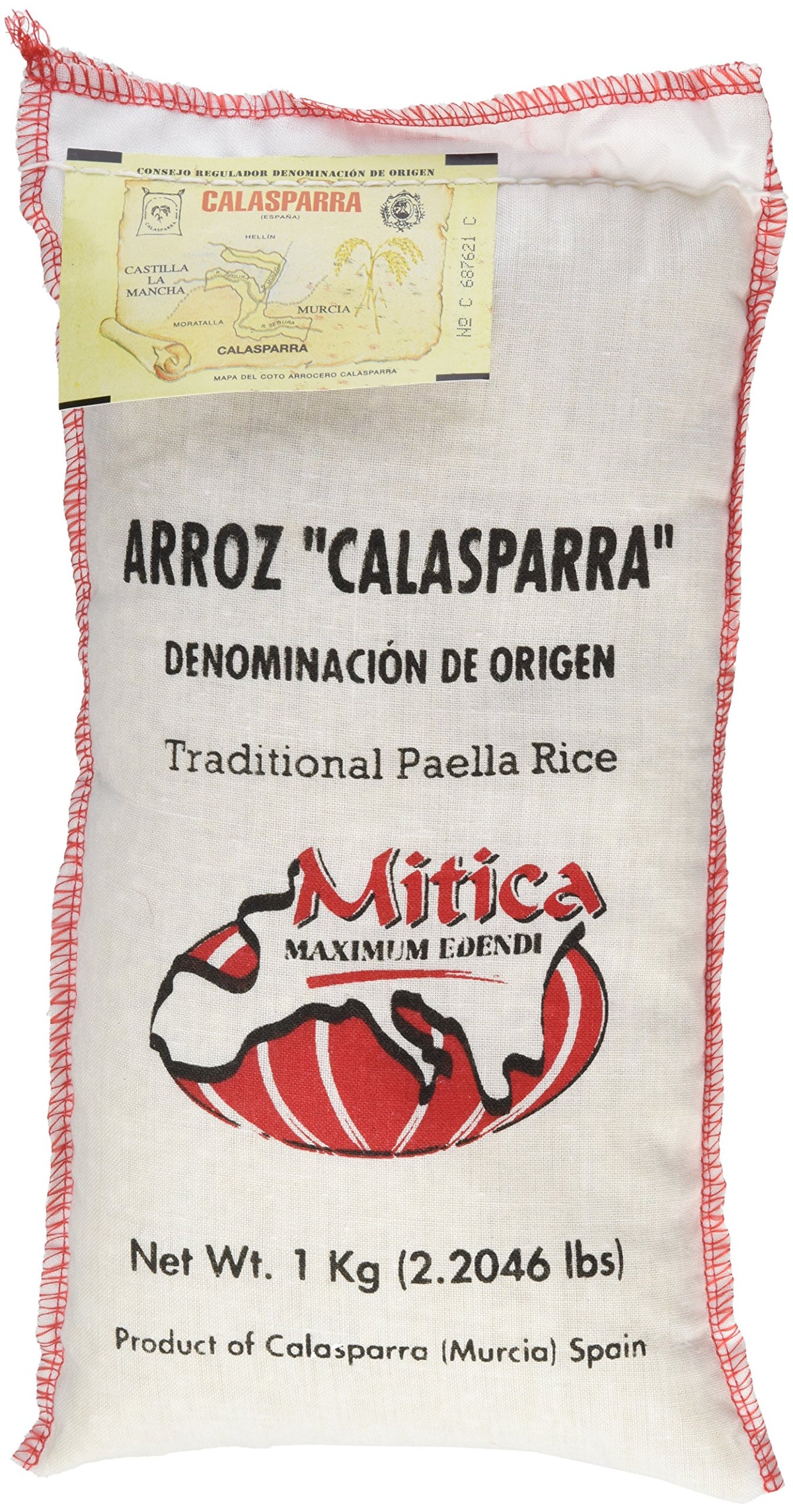 Calasparra Rice two-bag packaging ideal for paella prep and freshness.
