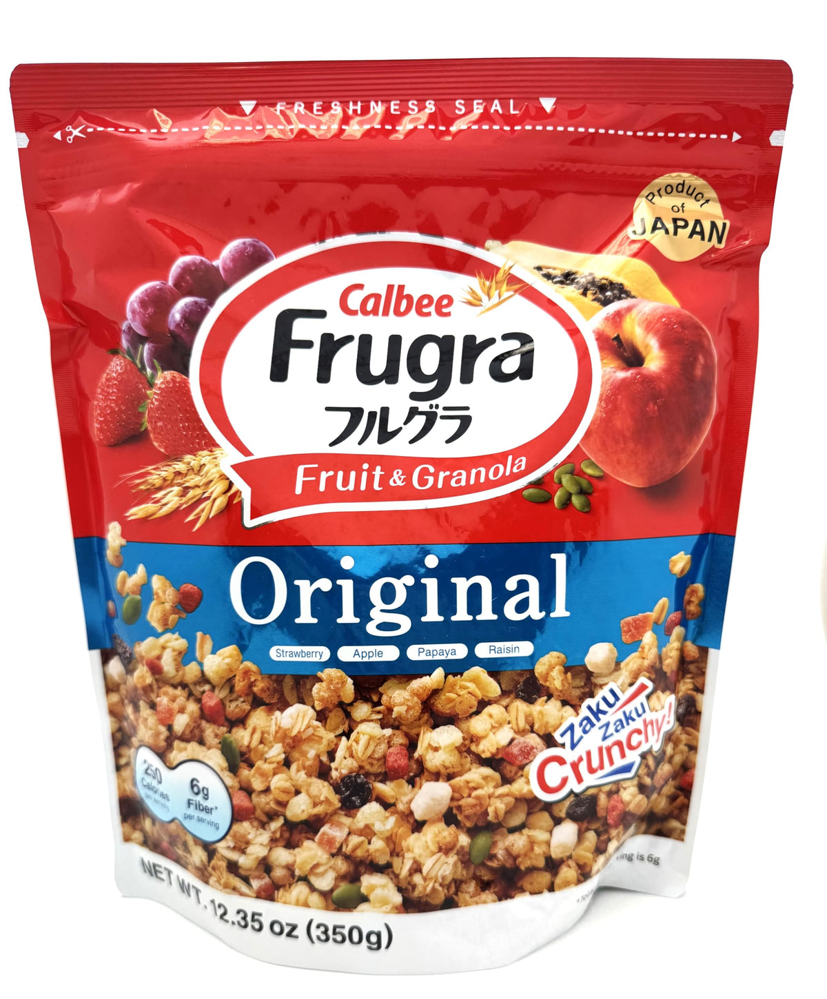 Calbee Frugra Original with dried fruits for a naturally sweet breakfast option.