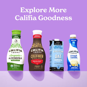 Barista-style latte with creamy foam using Califia Farms Almond Barista Blend.