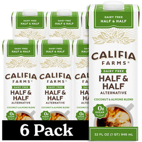 Califia Farms Better Half bottle pouring, a dairy-free creamer ideal for coffee and tea.
