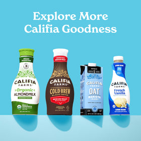 Califia Farms caramel macchiato flavor swirls in coffee for indulgent aroma