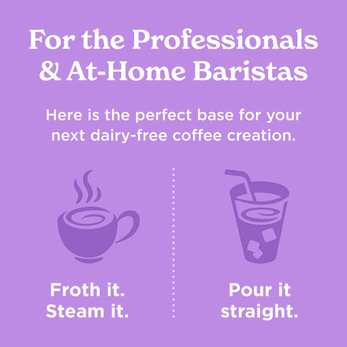 Califia Farms Oat Barista Blend coffee pour with dairy free creaminess