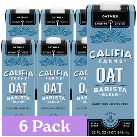 Califia Farms Oat Barista Blend frothing for creamy latte foam