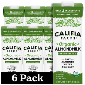 Califia Farms Organic Almondmilk bottle pour for a creamy dairy-free start to your day.