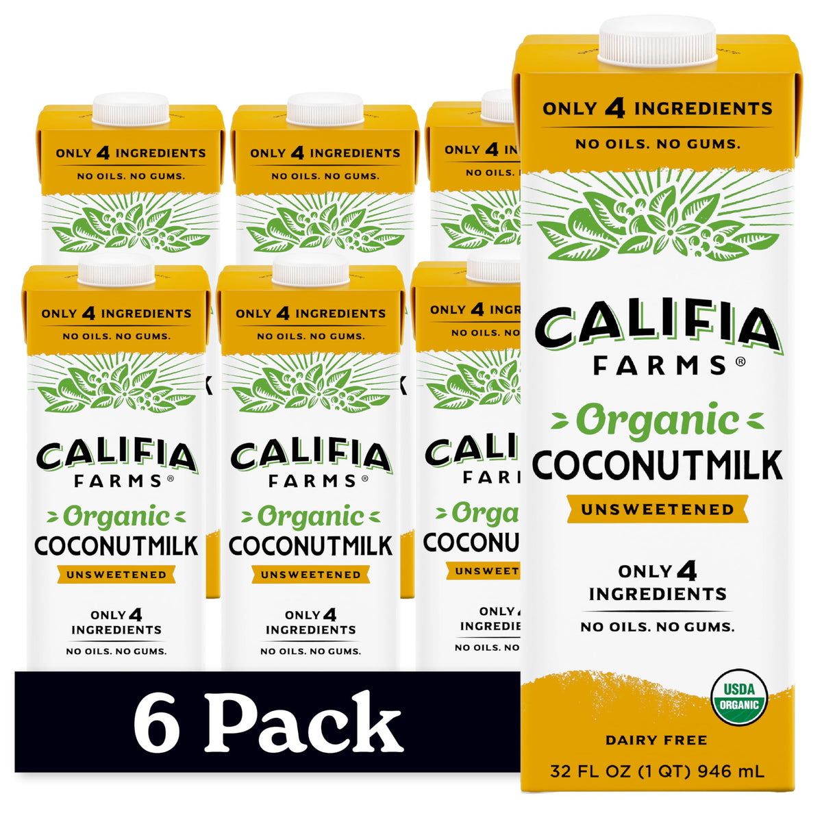 Califia Farms Organic Coconut Milk bottle, creamy dairy-free option for coffee.