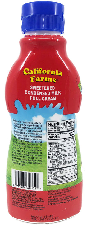 Califia Farms condensed milk pour showing smooth drizzle for coffee.