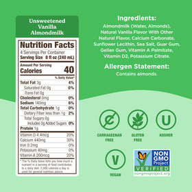 Califia Farms Unsweetened Vanilla Almond Milk blended into a smoothie for creaminess