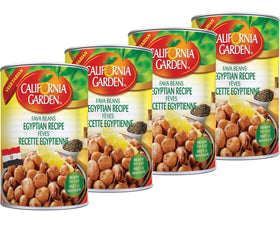 California Garden Egyptian Fava Beans 16 oz 4-pack can, ready to enjoy as a quick vegetarian meal.