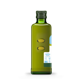 California Olive Ranch EVOO glass with olive fronds for premium pantry display.