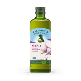 California Olive Ranch garlic EVOO bottle front for versatile cooking