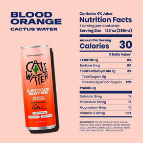 CALIWATER blood orange glass pour captures refreshing aroma and quick hydration on the go.