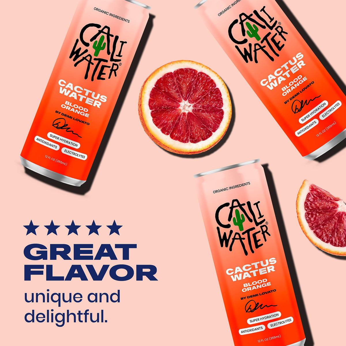 CALIWATER bottle side view emphasizes ergonomic design for easy grabbing.