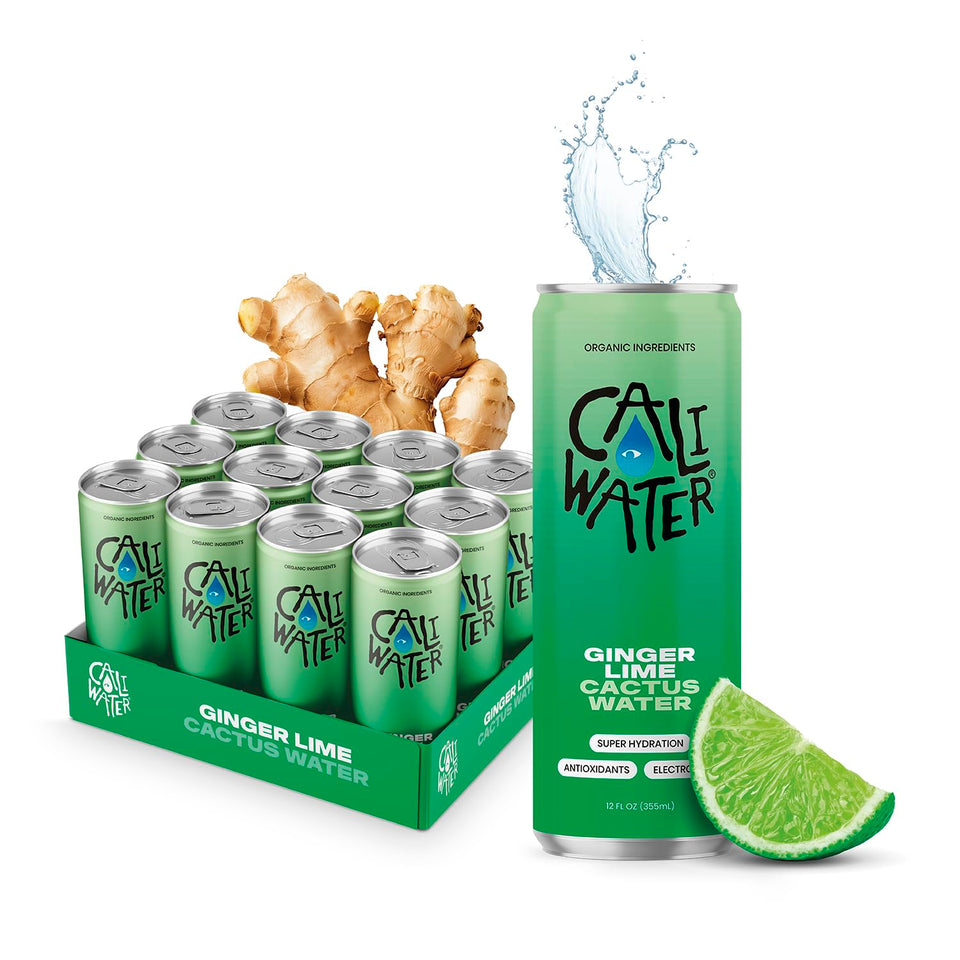 CALIWATER ginger lime bottle for refreshing hydration with bold citrus and ginger flavor