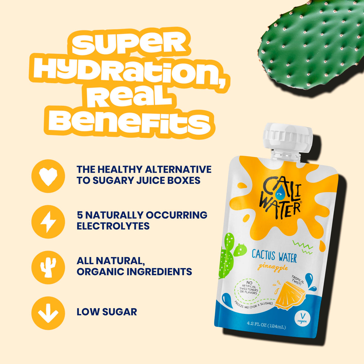 CALIWATER kids watermelon pouch delivers refreshing hydration without added sugar