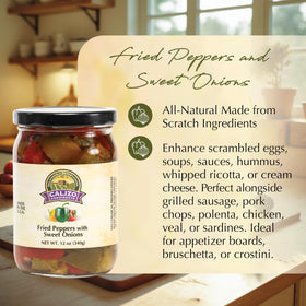 Calizo Condiments antipasto board idea with peppers and onions.