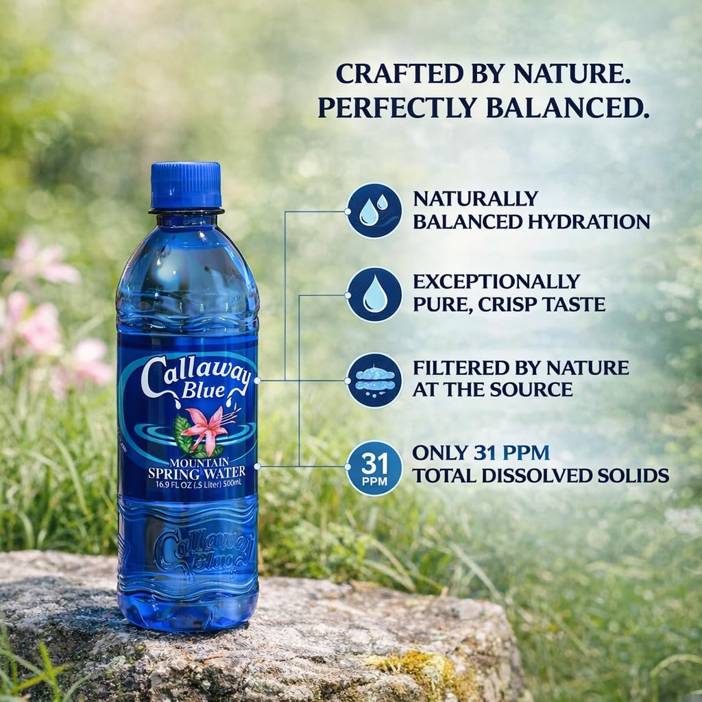 Callaway Blue Mountain Springwater pour highlighting crisp refreshment and smooth finish