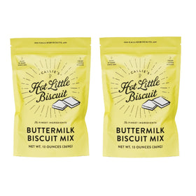 Callie's hot little biscuits mix two bags packaging shown for home bakers