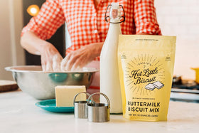 Easy bake steps for Callie's hot little biscuits on a countertop