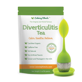 Calming Blends Diverticulitis Tea loose-leaf ready to steep for a soothing cup.