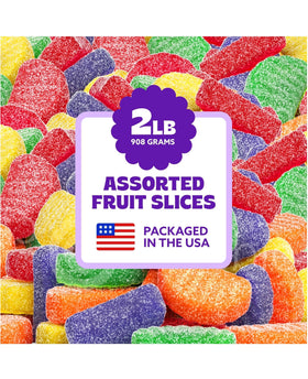 Cambie fruit slices candy front view in bulk packaging for party buffets