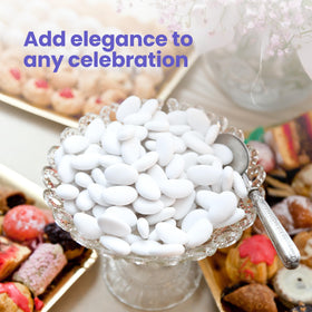 Party decor with Cambie Jordan Almonds enhances dessert tables.