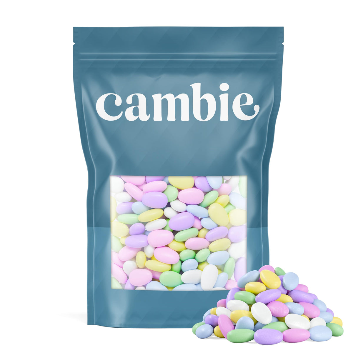 Cambie Jordan almonds shell closeup, crisp candy shell and premium almond for favors
