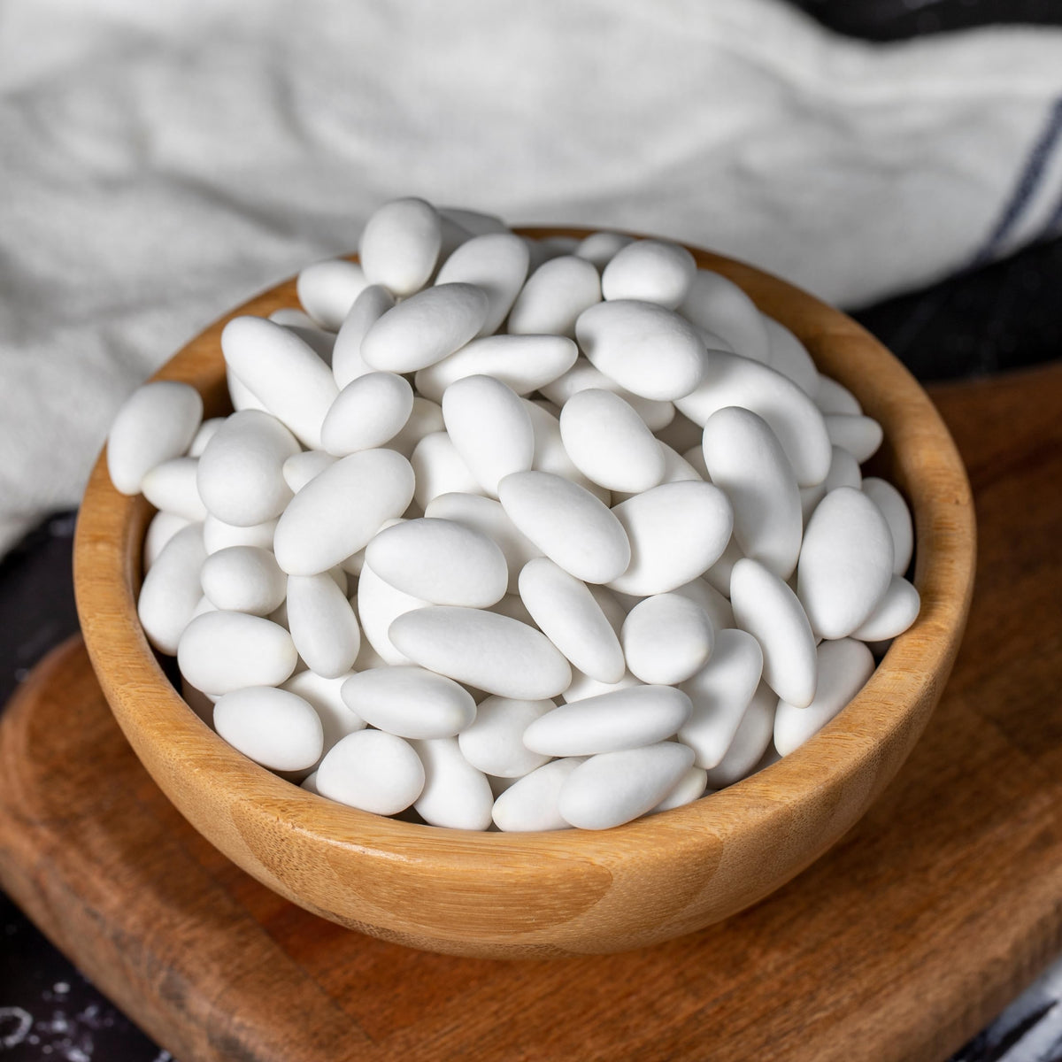 Thick candy shell protects the crunch of Cambie Jordan Almonds.