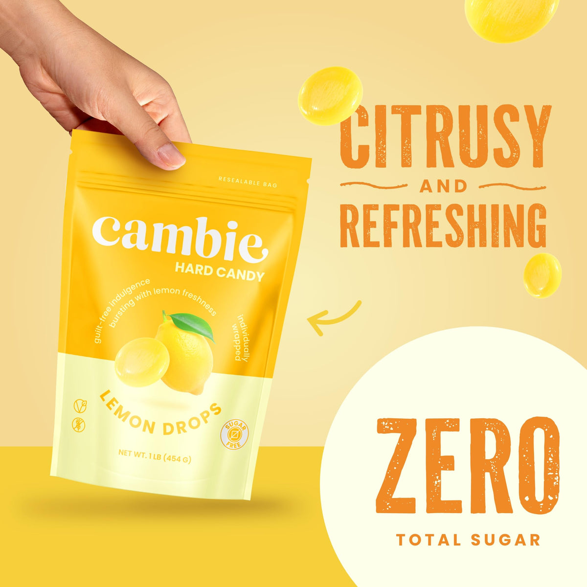 Cambie keto-friendly candy offers a low-sugar lemon experience.