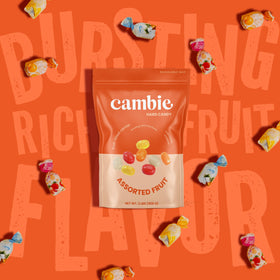 Cambie office candy display in a reusable container for quick cravings