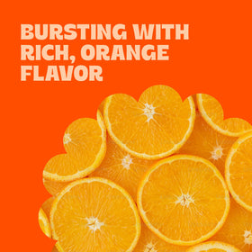 Sparkling sugar dusting on Cambie orange gummies adds sparkle.