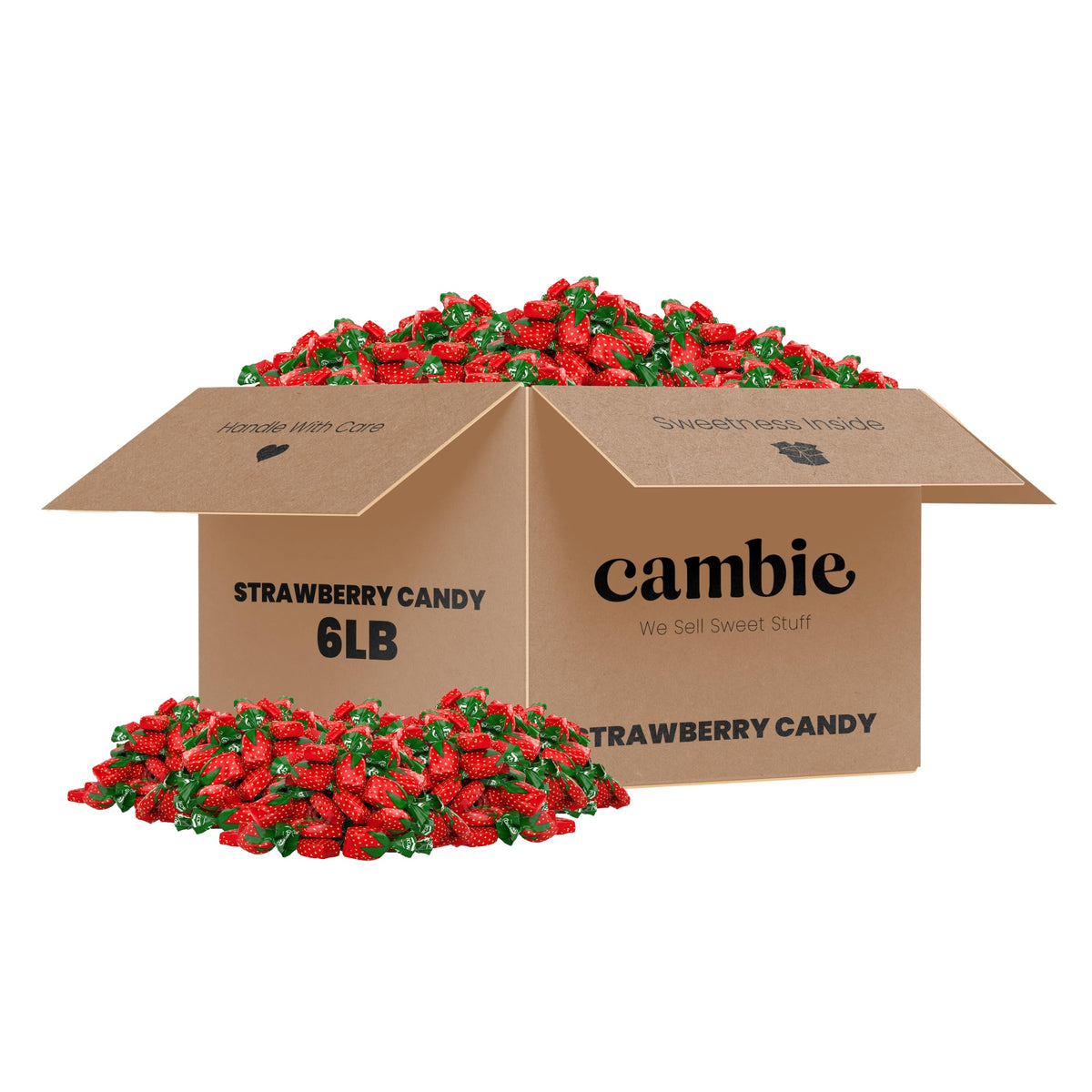 Cambie Strawberry Bon Bons packaging keeps candies fresh for sharing.