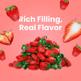 Cambie party favors brighten events with bright strawberry flavor.
