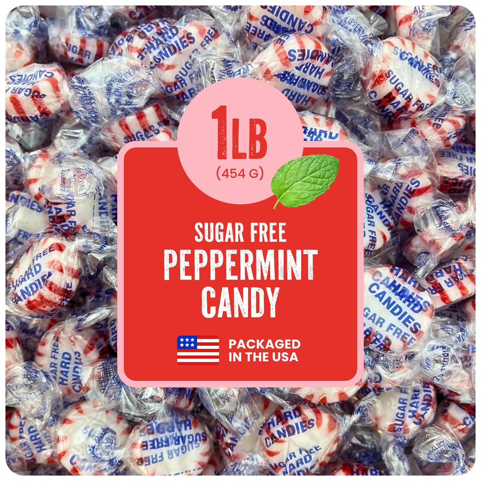 Cambie Sugar Free Peppermint candies close-up showing crisp, refreshing flavor