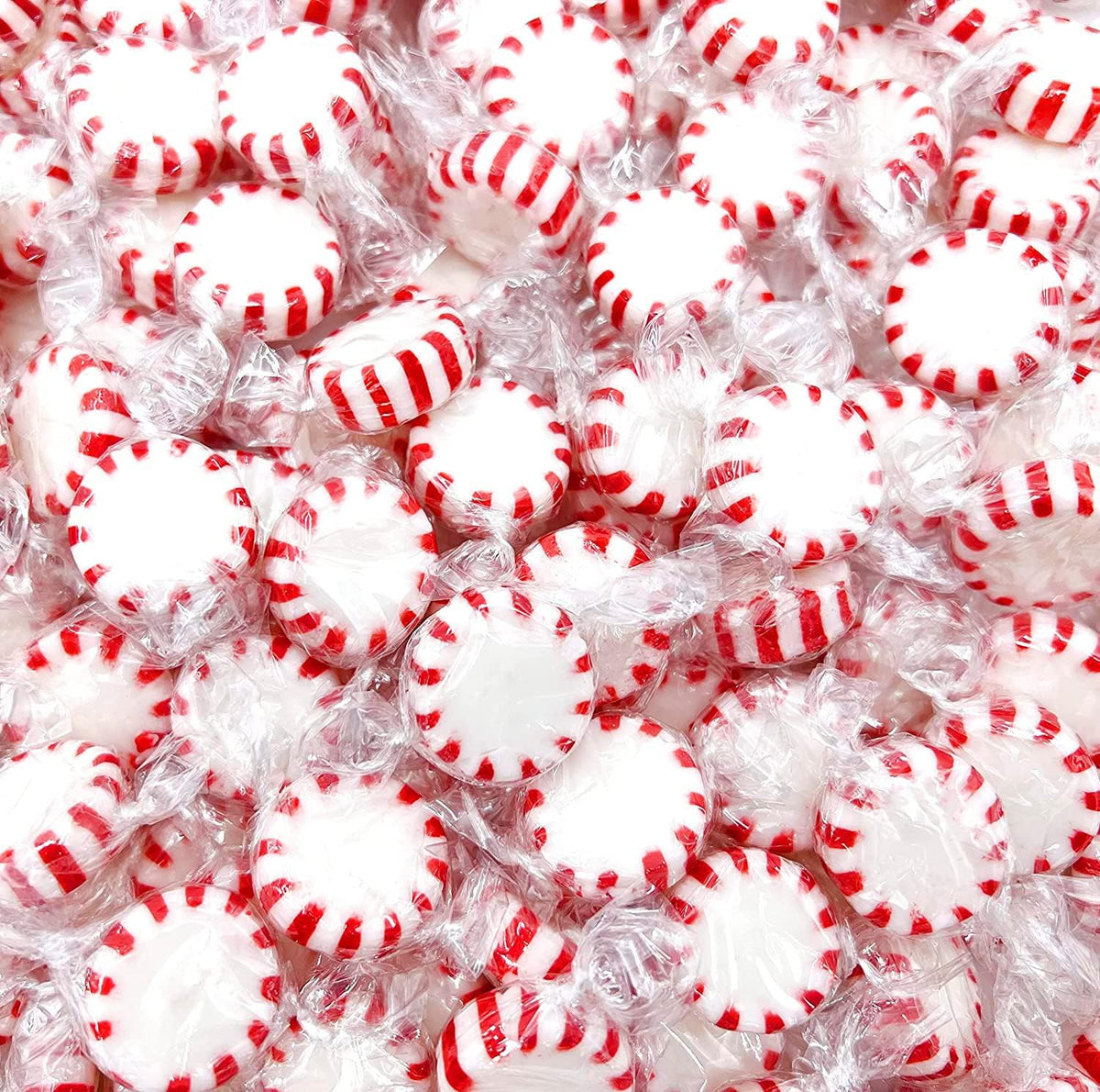 Cambie peppermint candies alongside a label reads zero sugar and keto-friendly potential