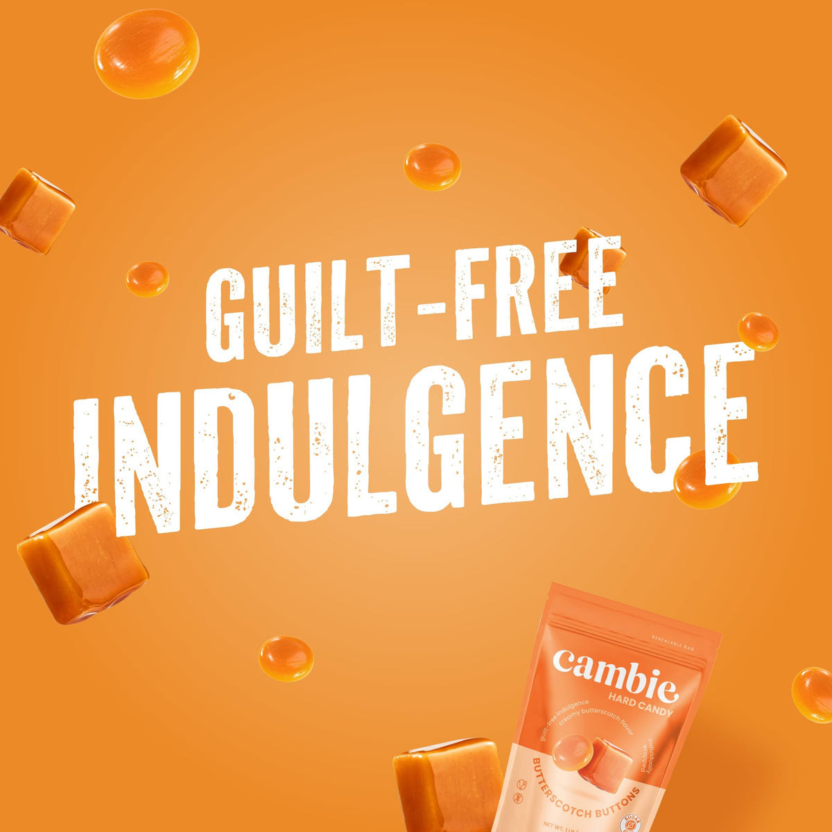 Cambie sugar-free butterscotch hard candy gift-ready presentation for thoughtful sweets