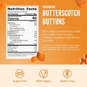 Cambie sugar-free butterscotch hard candy individually wrapped for freshness and convenient on-the-go snacking