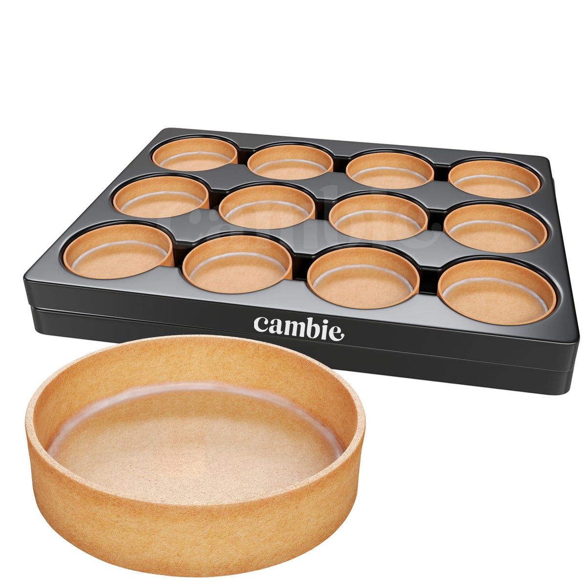 Cambie Sweet Round Large Tart Shells pack 24 ready to fill for professional desserts.
